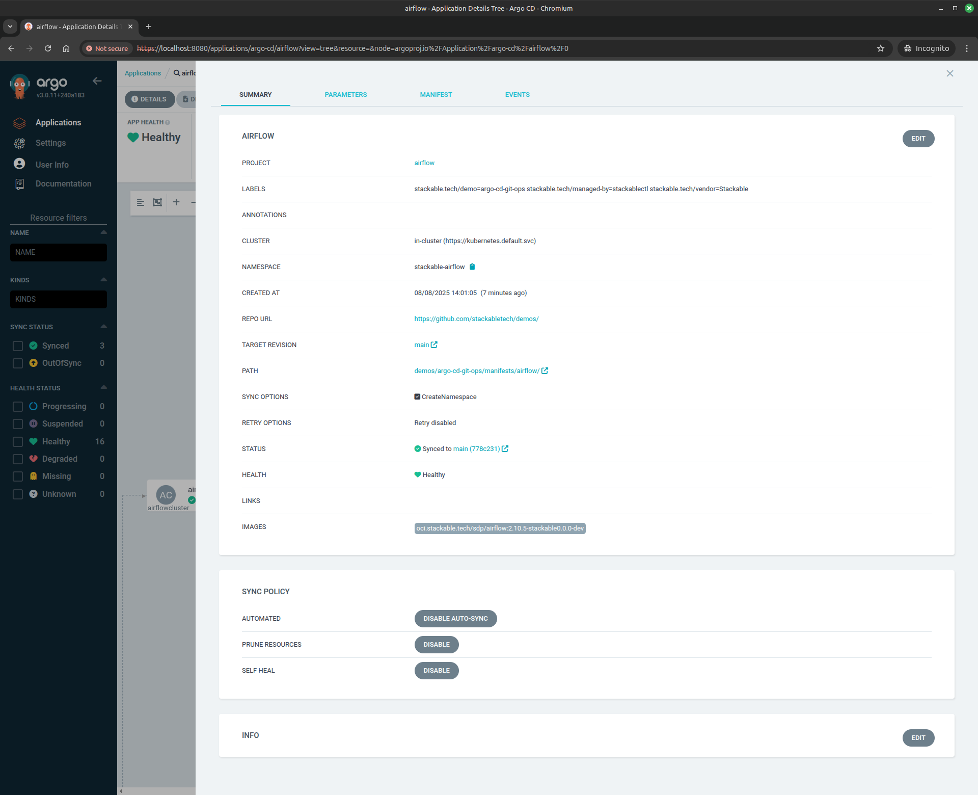 argocd airflow application details
