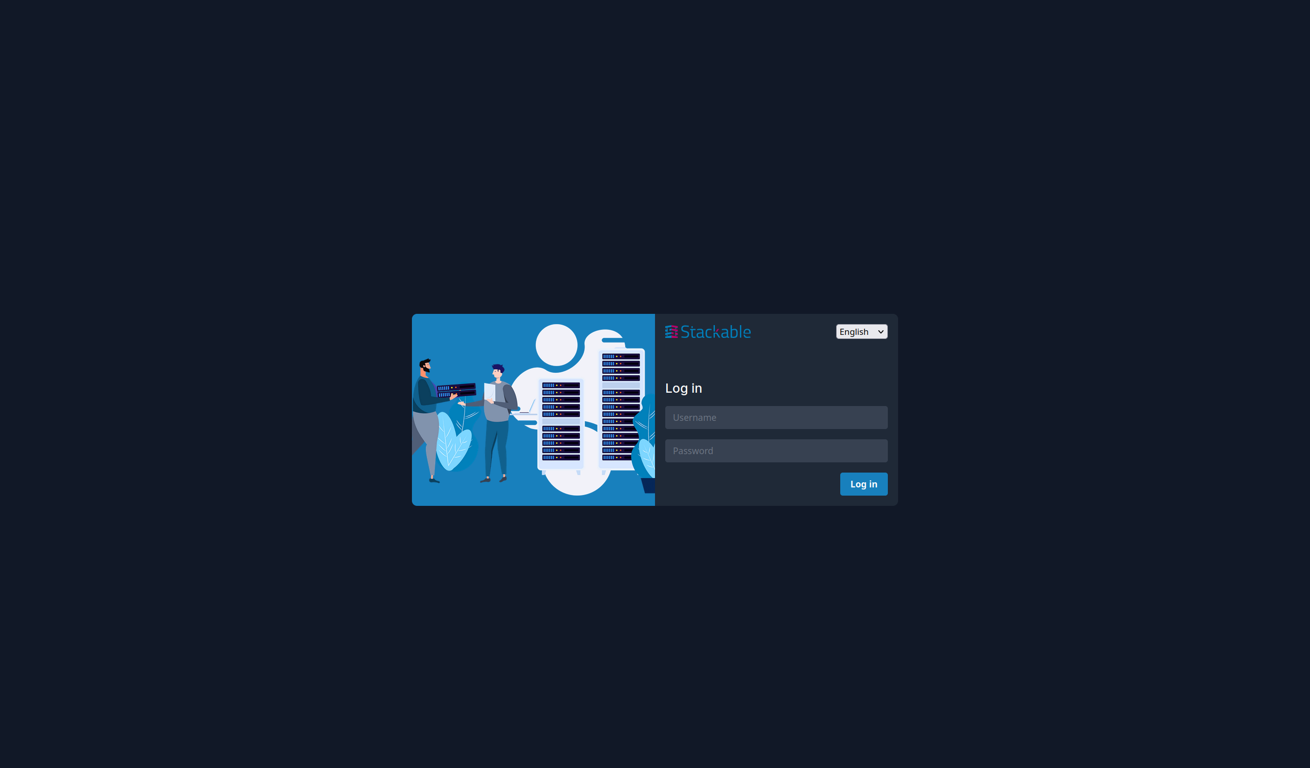 Image of the Stackable Cockpit login page